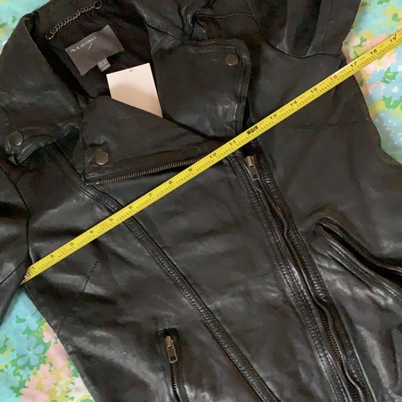 Muubaa Womens Jacket Black Lamb Leather Moto Zip Up Biker Coat Size UK 10 US 6 S - Picture 15 of 16